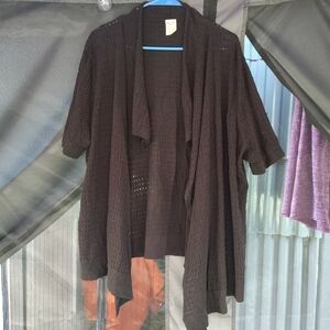 Elegant Black Open-Front Sweater